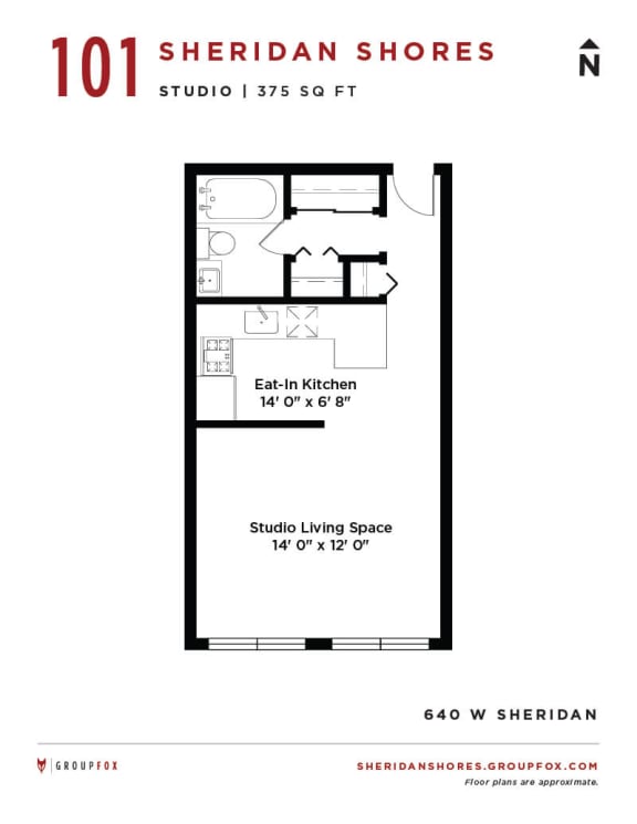 Sheridan Shores - Studio Floorplan