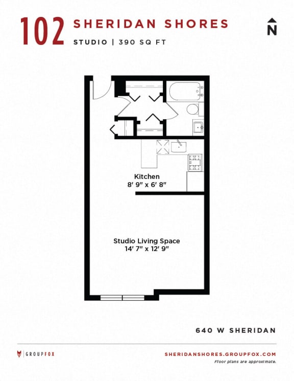 Sheridan Shores - Studio Floorplan