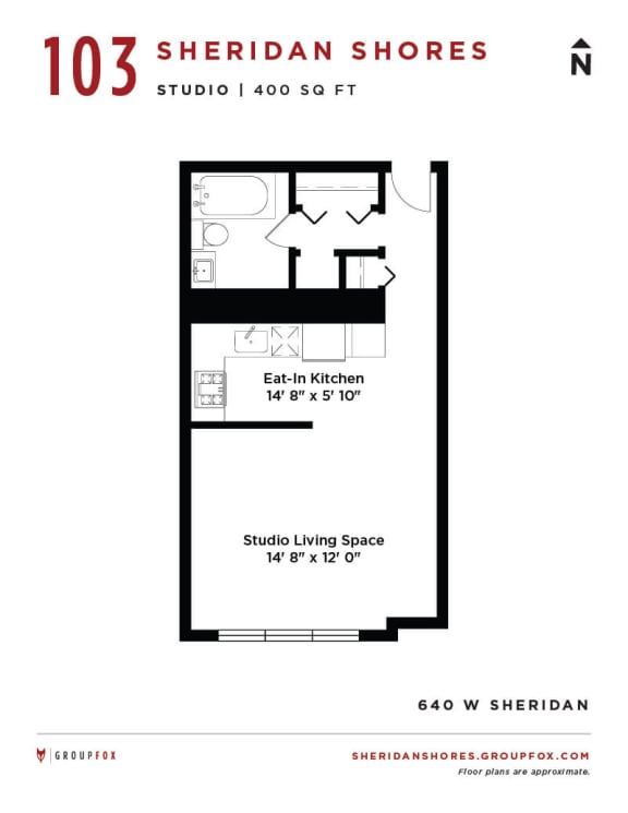 Sheridan Shores - Studio Floorplan