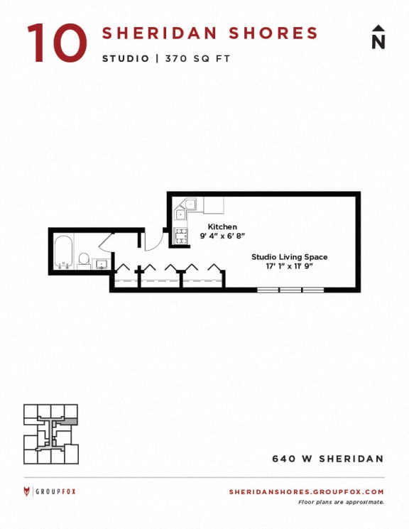 Sheridan Shores - Studio Floorplan