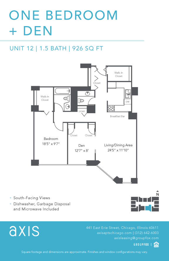 Axis One Bedroom Den Apartment