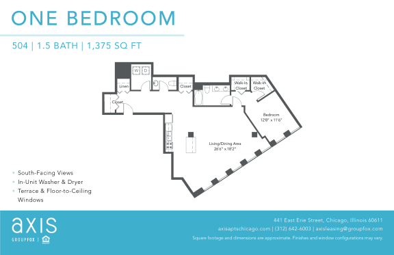 the floor plan of one bedroom apartment at the avalon residences