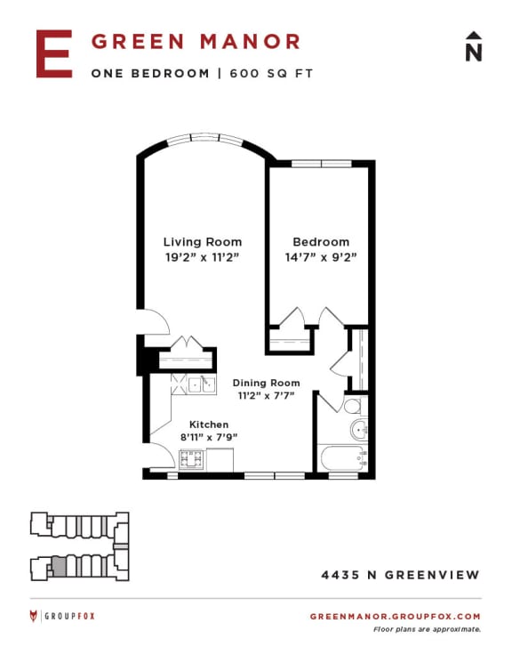 Green Manor - Studio Floorplan E