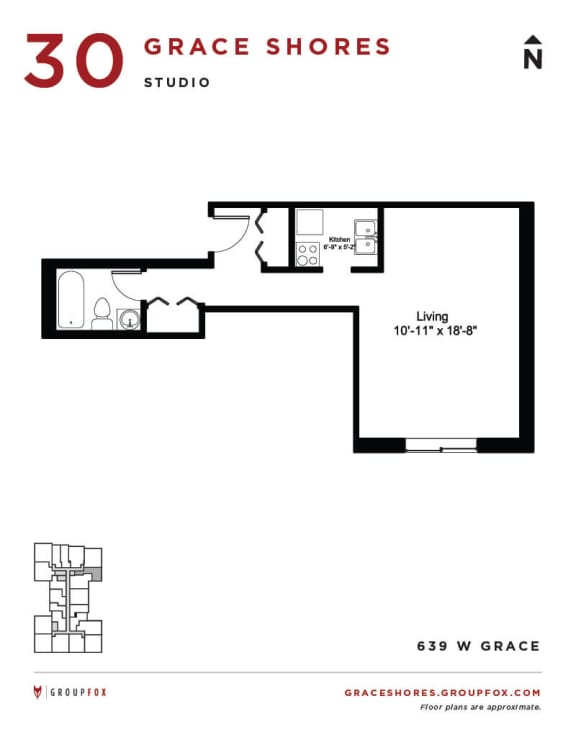 Grace Shores - Studio Floorplan