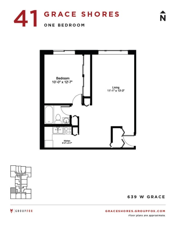 Grace Shores - One Bedroom Floorplan