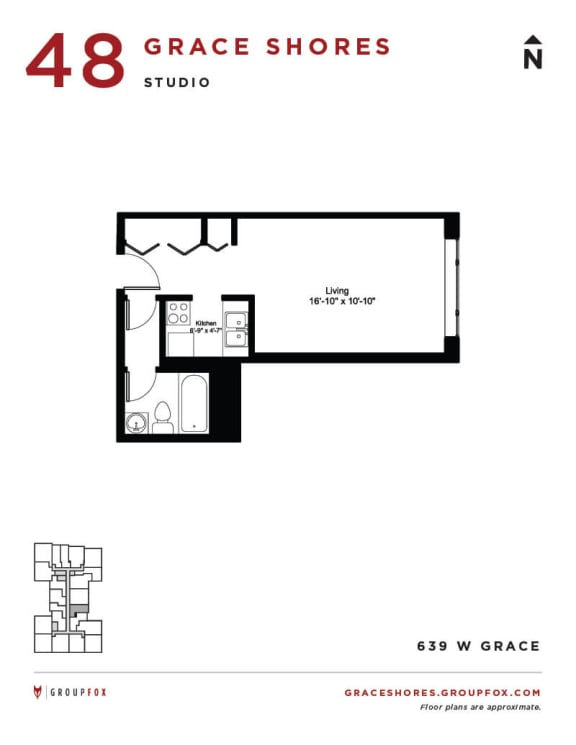 Grace Shores - Studio Floorplan