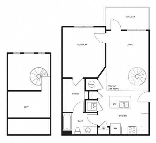 the illustration of the hypothetical layouts of two bedroom apartments