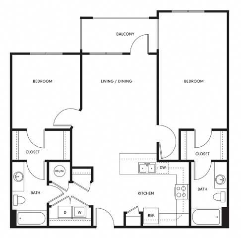 a 4wd floor plan  1 bedroom