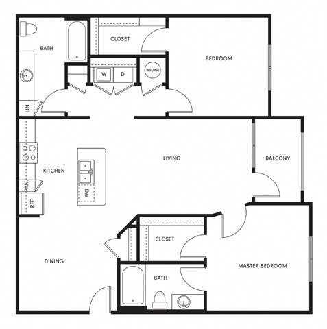 Floor Plan  a floor plan of a residence with a bedroom and a living room