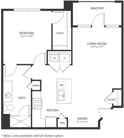 One-Bedroom Floor Plan A5 | Axis Hamilton Apartments