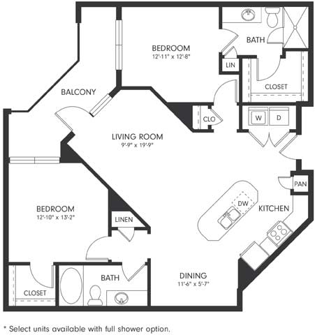 Two-Bedroom Floor Plan B3 | Axis Hamilton Apartments