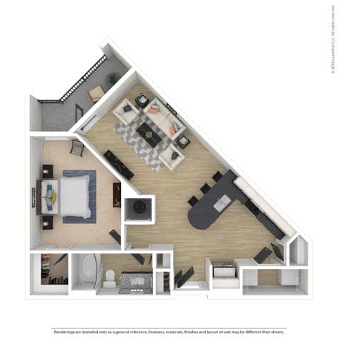 bedroom floor plan an in 3d