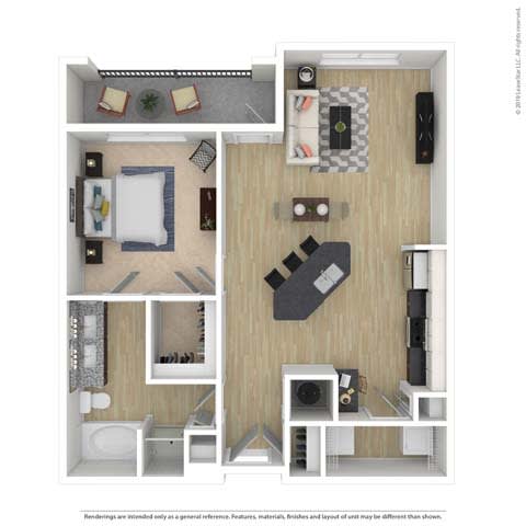 a floor plan of a 1 bedroom apartment at the flats at big tex apartments in san an