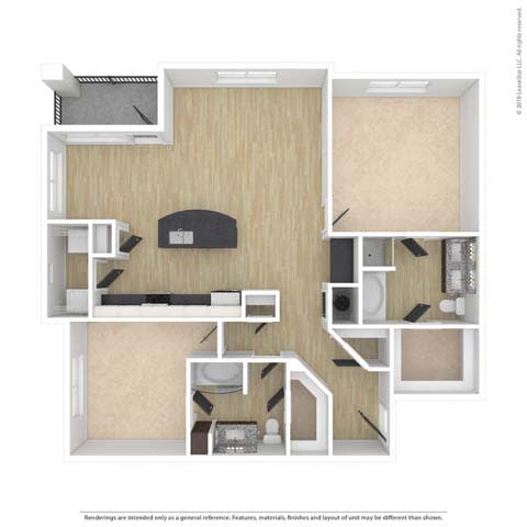 a floor plan of a 1 bedroom apartment
