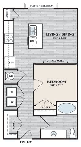 a floor plan of a small house with a garage