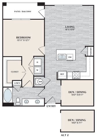 a floor plan of a small house with a bedroom and a living room