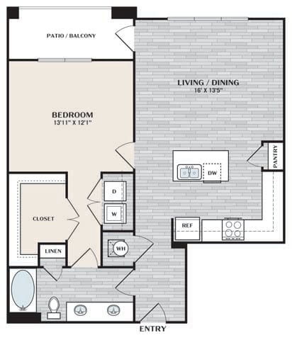 a floor plan of a room with a bedroom and a bathroom