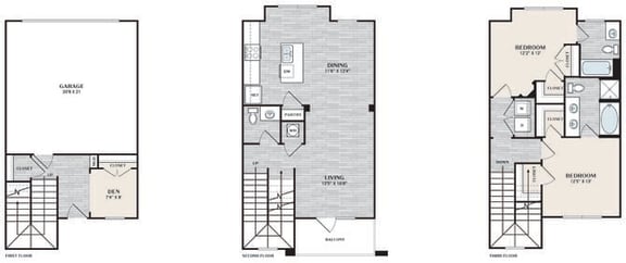 the floor plan of the first floor of a house with a garage and a loft