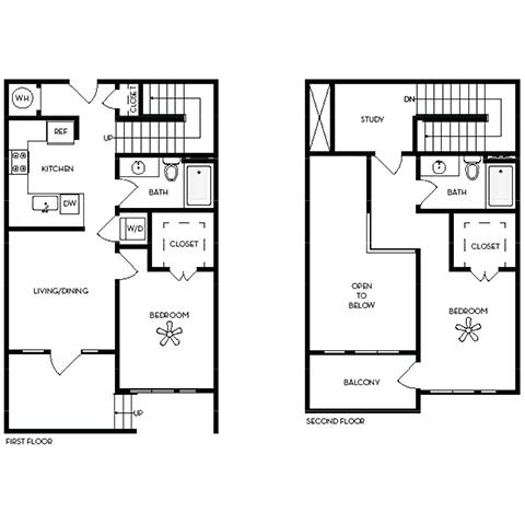 Floor Plan  a floor plan of two different floors of a house