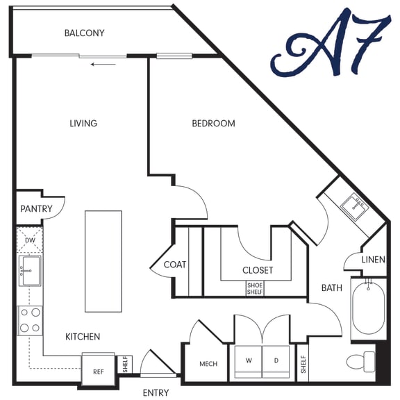 Floor Plan  One-Bedroom (A7)