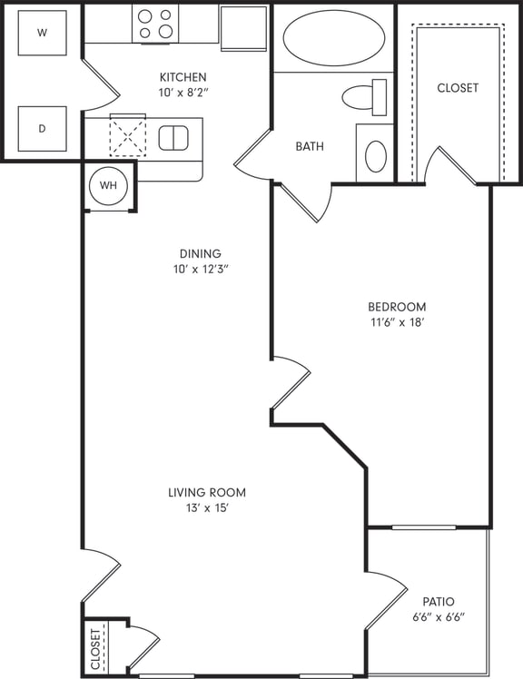 One-Bedroom Floor Plan A2L | Sovereign Overland Park Apartments