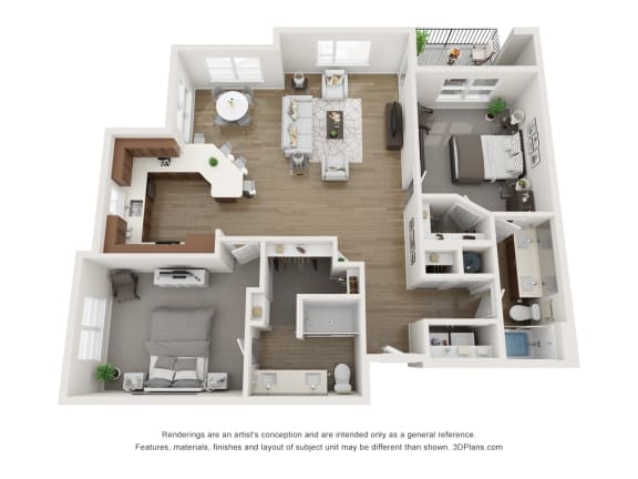 Floor Plan  Two-Bedroom Apartment (C3)