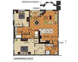 a floor plan of a bedroom apartment
