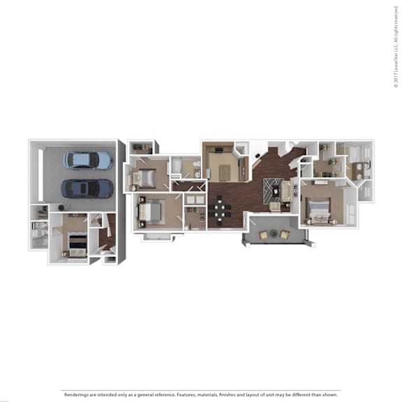 A floor plan of an apartment complex with multiple units and their respective layouts.