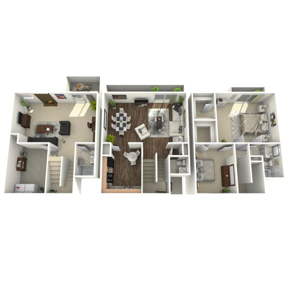 a floor plan of a 3 bedroom apartment