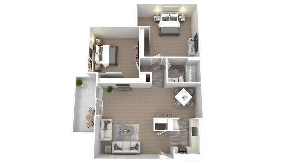 a floor plan of a two bedroom apartment