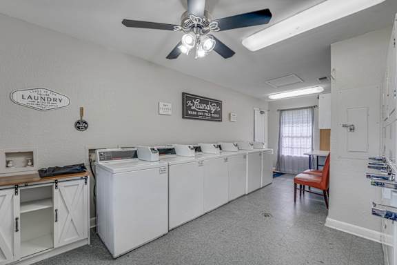 Community laundry room with multiple washers at Arbors Of Cleburne Apartments, Cleburne, 76033