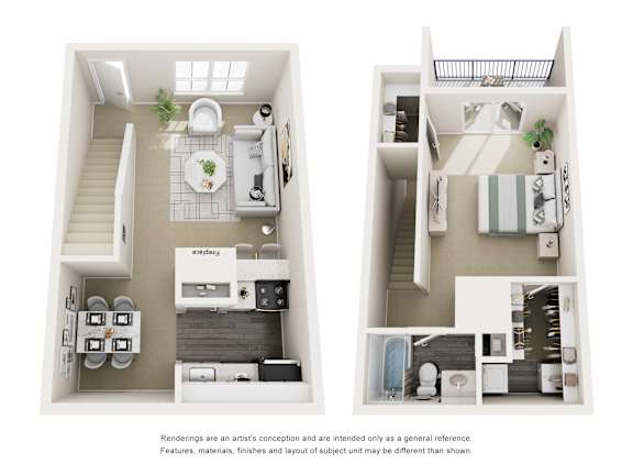 Floor Plan  1 bed 1 bath D Floorplan at Copper Hill Apartments, Bedford, TX, 76021