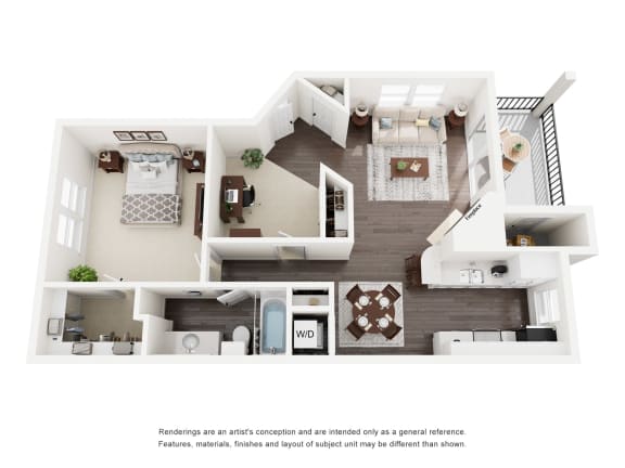 Naples 1 Bed | 1 Bath | 840 Sq. Ft. at Delray Apartments, Houston, TX