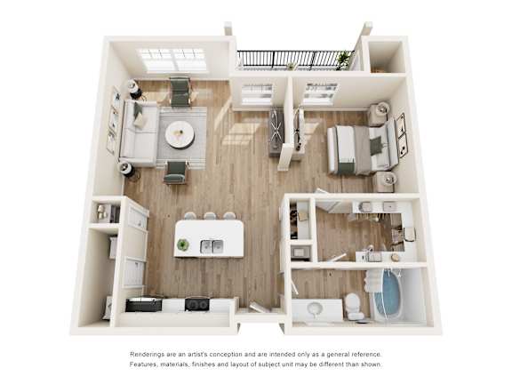 A1 Floor Plan at Easton Apartments, Texas, 75206