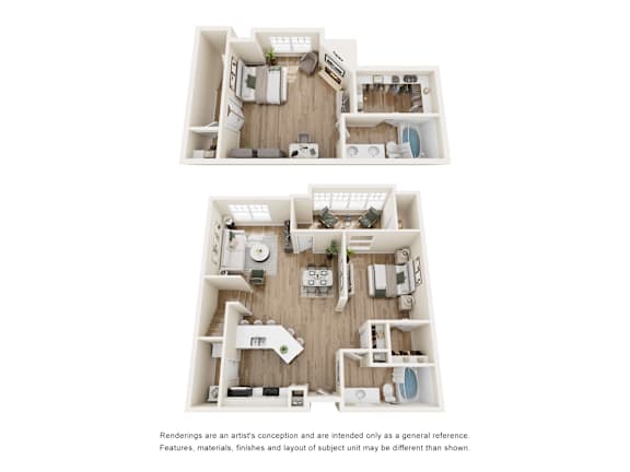 A6 Greenville II Floor Plan at Easton Apartments, Texas, 75206