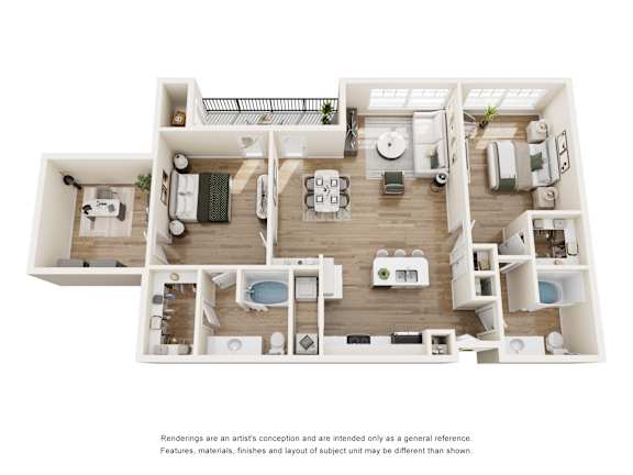 B1 Floor Plan at Easton Apartments, Dallas, TX, 75206