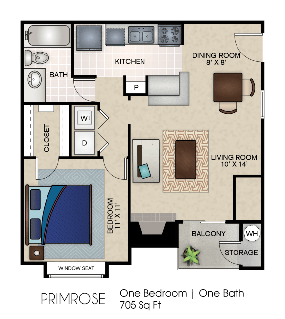 1 bedroom 1 bath at Indian Creek Apartments, Texas