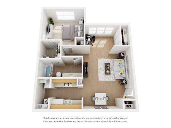 Vail Floor Plan at Hunters Hill Apartments, Dallas