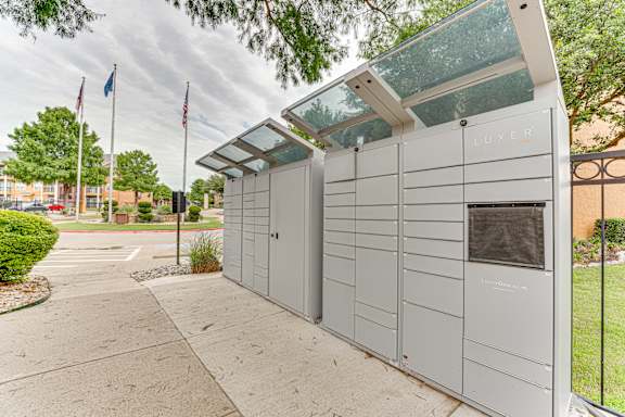 Package locker system at Limestone Ranch Apartments, Lewisville, TX 75067