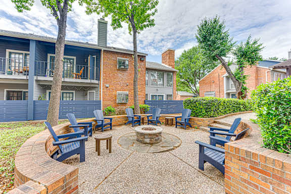 Patio with a Fire Pit at The Manhattan Apartments, Dallas, TX, 75252