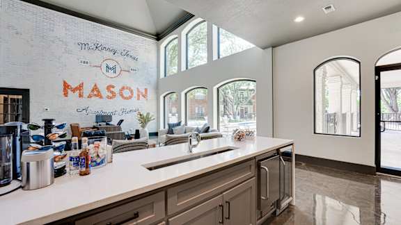 Kitchen with a Large Island at Mason Apartments, Texas, 75069