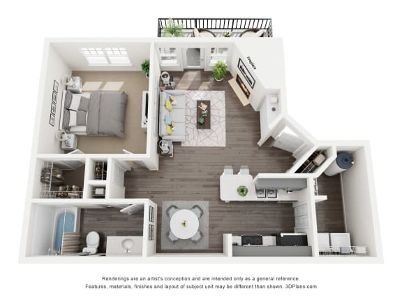 Floor Plan  Emerald 1 Bed 1 Bath Sq. Ft.: 710 Floor Plan at Mason, 75069
