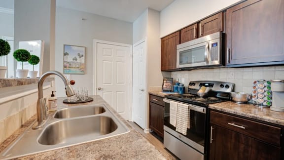 Stainless Steel Appliances at The Brazos Apartments in Dallas, TX