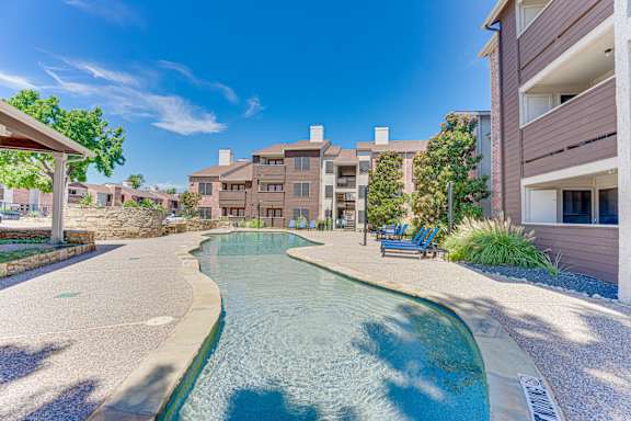swimming pool in a residential area at Timberglen Apartments, Texas, 75287