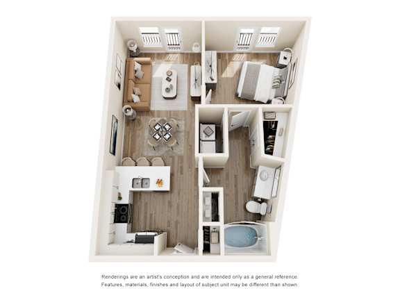 Brazos Floor Plan at Vue Fitzhugh, Texas, 75204