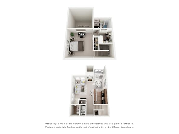 Palm 1 Bed 1.5 Bath 812 Sq. Ft. Floor Plans at Woodland Hills, Irving, TX, 75062