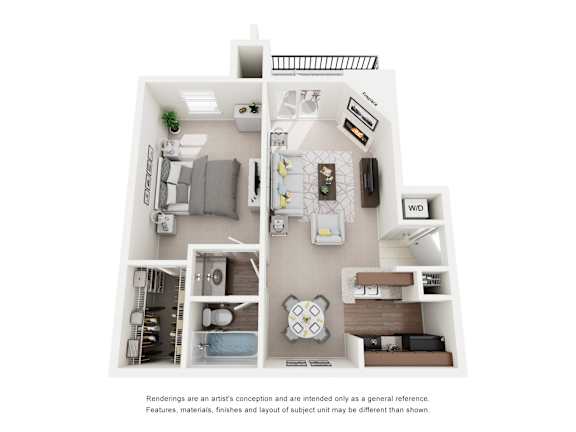 Spruce 1 Bed 1 Bath 596 Sq. Ft. Floor Plans at Woodland Hills, Irving, TX, 75062