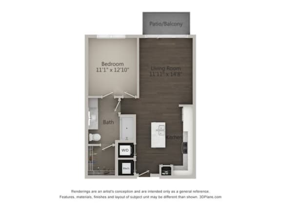 a small apartment with a wooden wall and white appliances