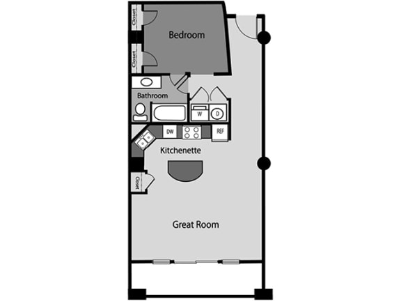 A20 one bedroom apartment floor plan in Houston, TX