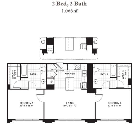 Floor Plan  the floor plans of two bed two baths and a closet